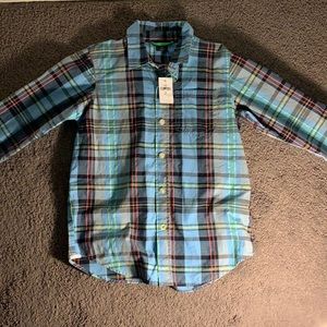 Boys button up stripe long sleeve